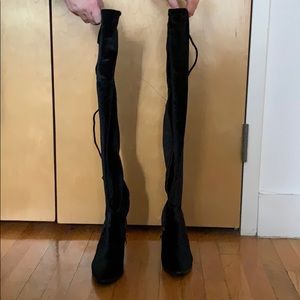 Catherine Maladrino Velvet Over the Knee Boots
